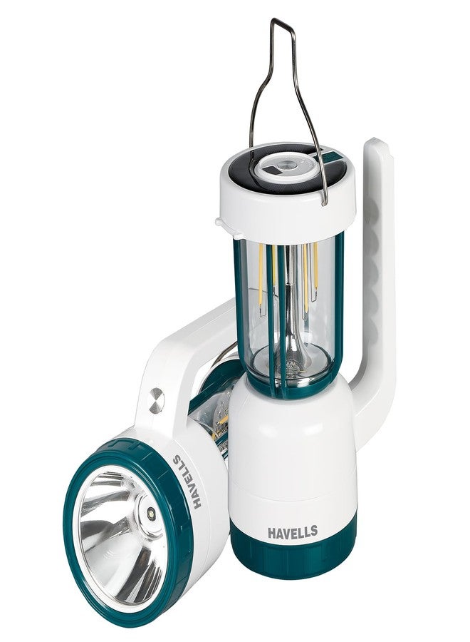 هافلز مصباح طوارئ شمسي هافيلز 6 واط 3 في 1 (فانوس يعمل بالطاقة الشمسية | مصباح يدوي | بنك طاقة 3600 مللي أمبير) مع 3 أوضاع إضاءة 3000 كلفن / 4000 كلفن / 6500 كلفن | يتضمن وضع المصباح اليدوي خيارات سطوع منخفضة ومتوسطة وعالية (أبيض وأخضر) - Image 1